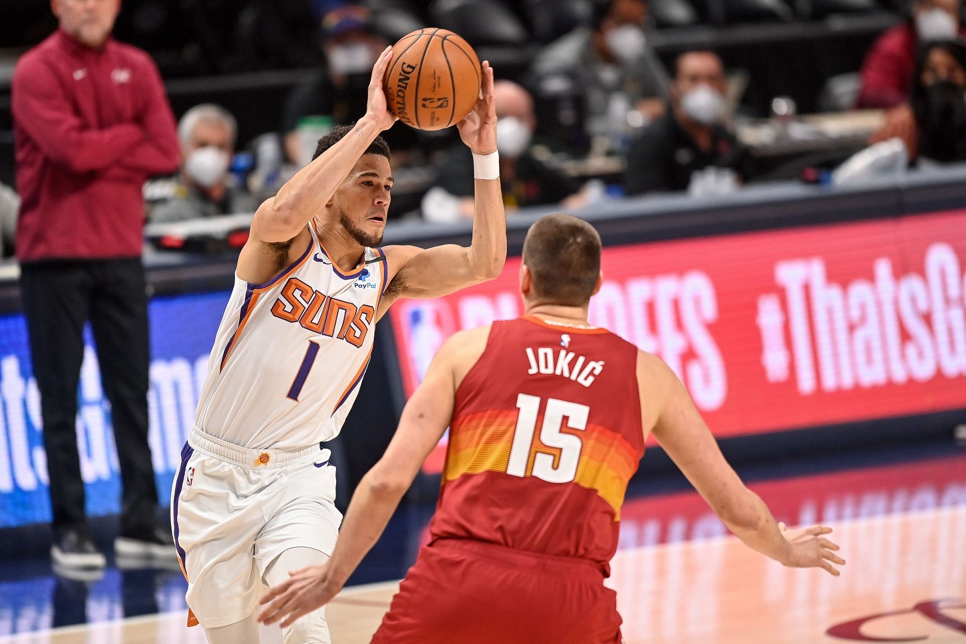 Devin Booker (#1) and Nikola Jokic (#15) will face off on Wednesday.