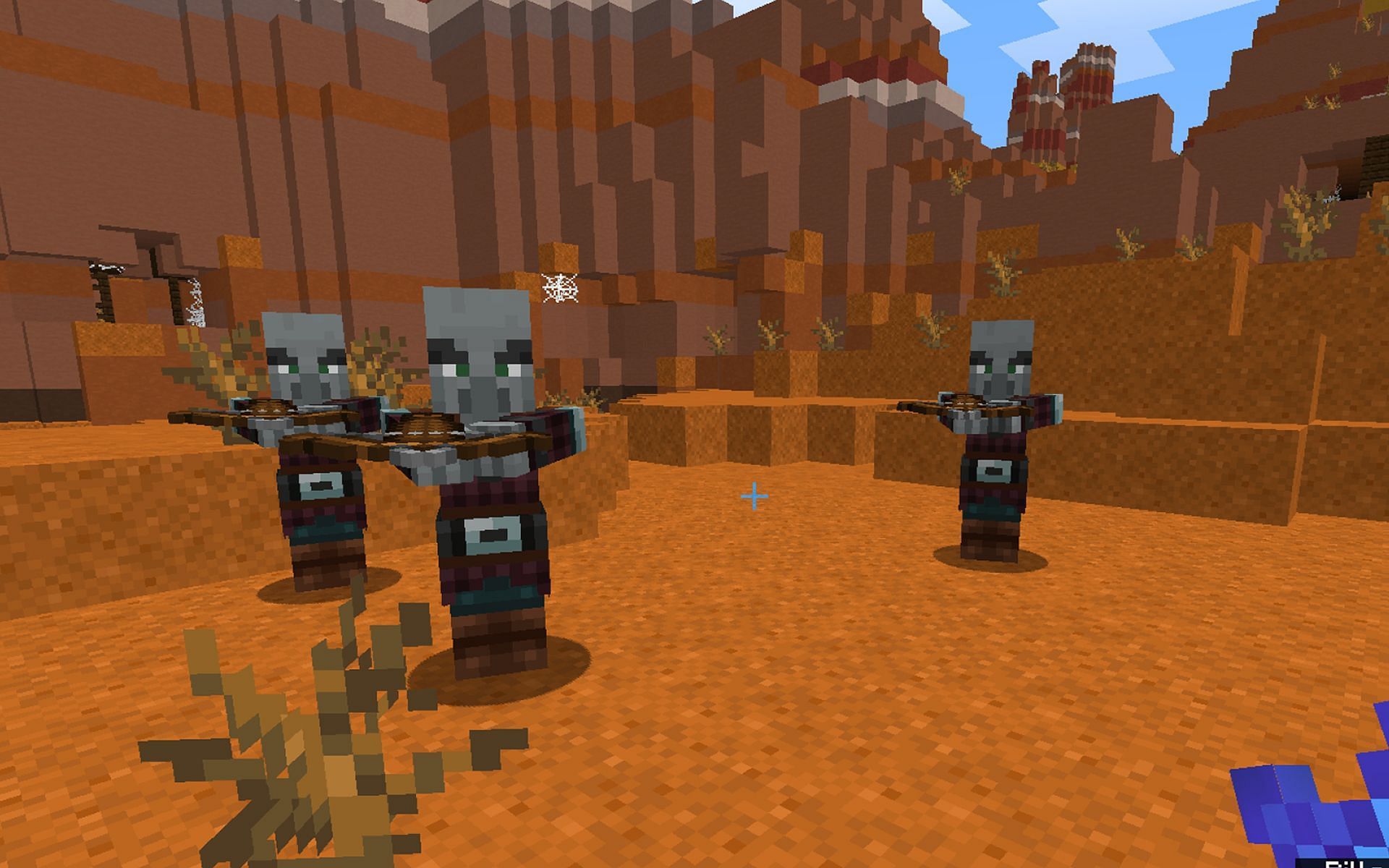 Pillagers are often armed with crossbows. Image via Minecraft.