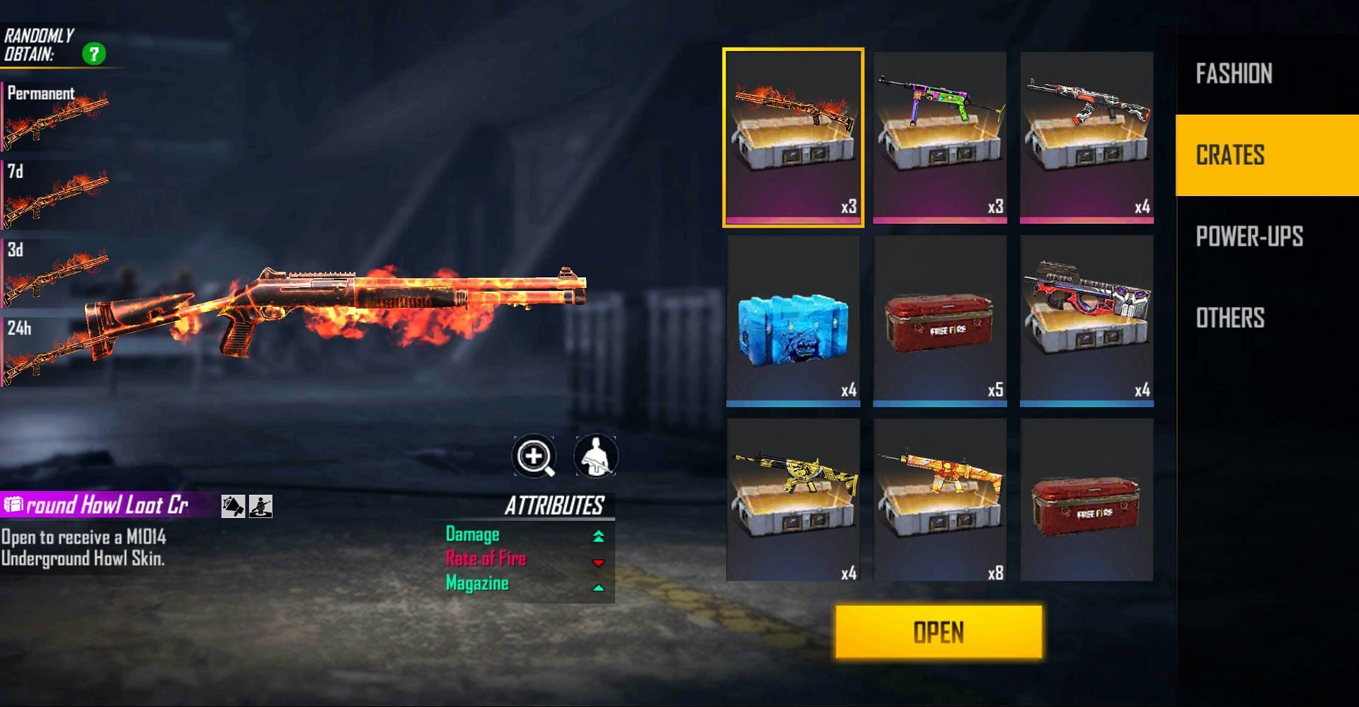 M1014 Underground Howl Loot Crate (Image via Free FIre)
