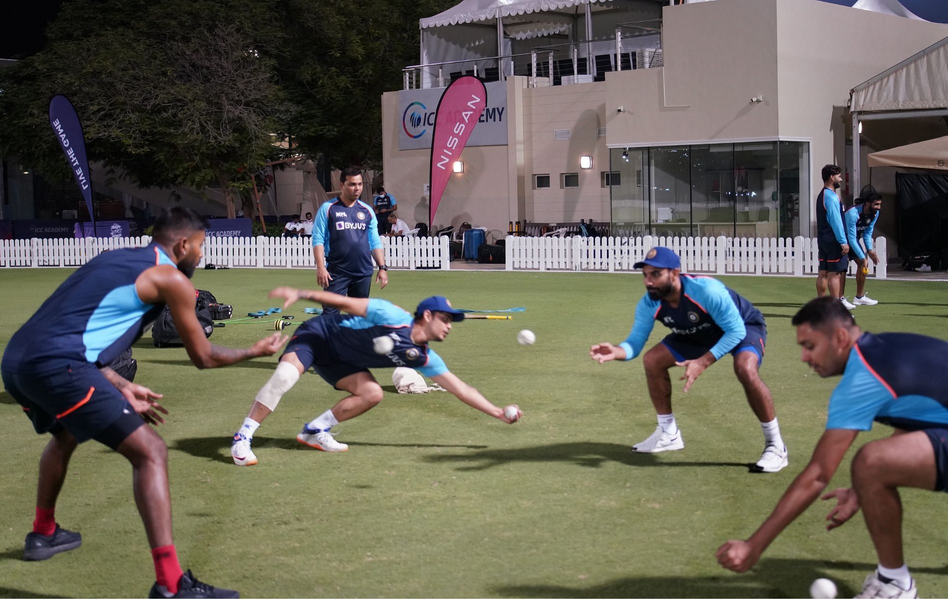 The Indian team had a fielding drill during their training on Wednesday.