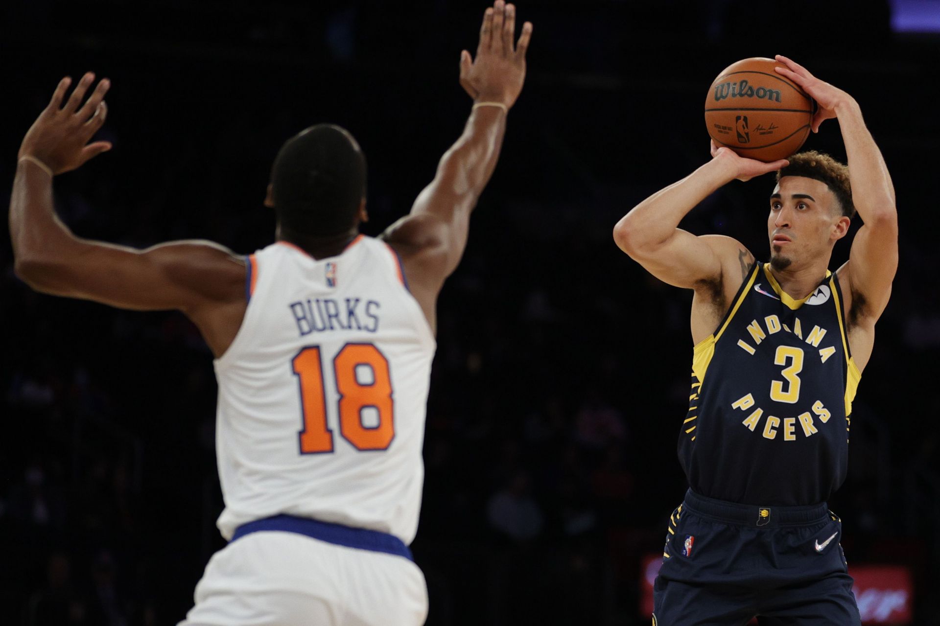 Indiana Pacers rookie Chris Duarte taking a jumper