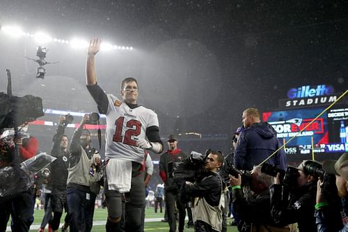 Tom Brady of the Tampa Bay Buccaneers v New England Patriots