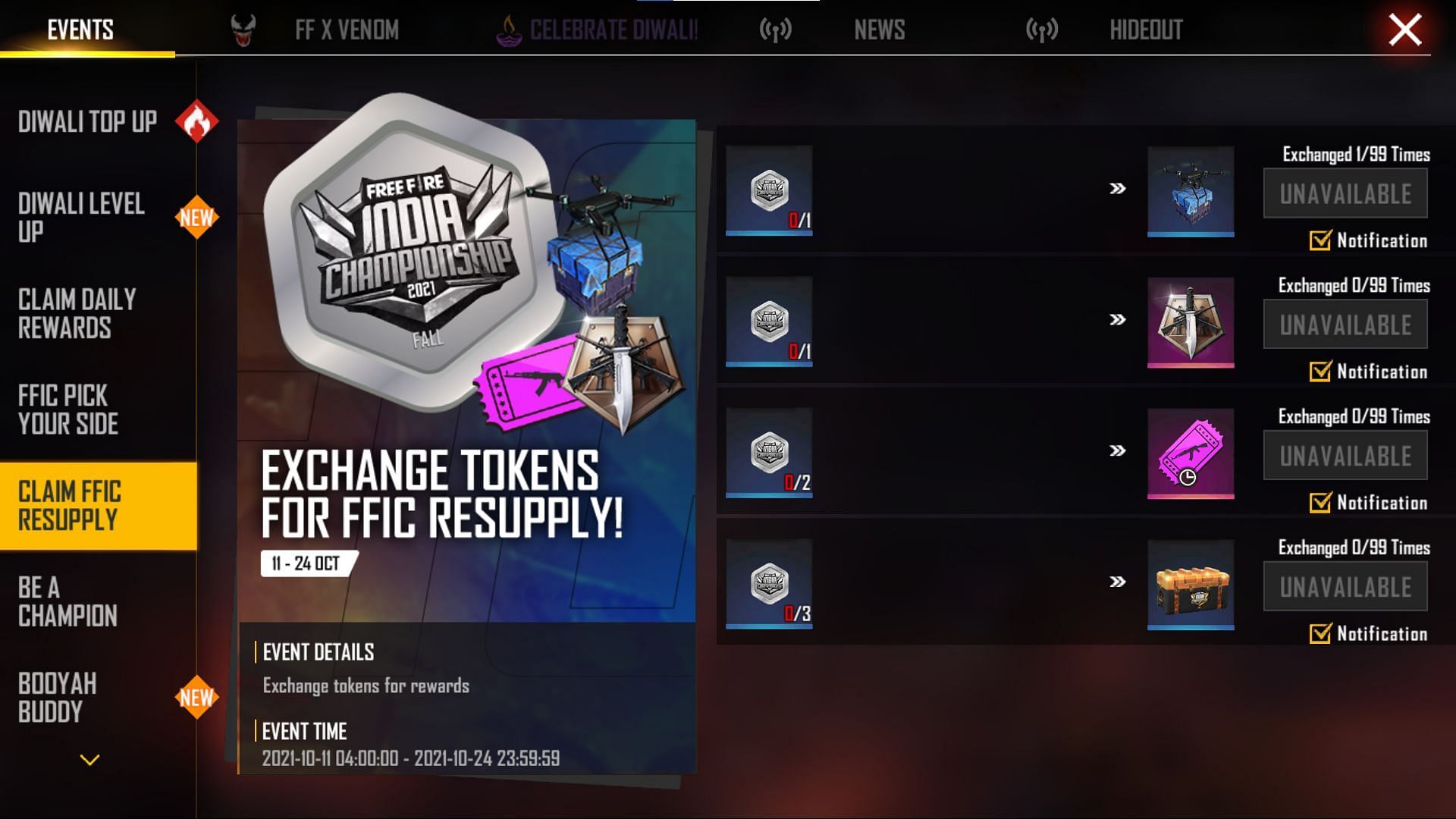 Free Fire rewards for today (21 October 2021): How to get free We are ...