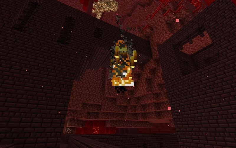 An image of a blaze in-game. Image via Minecraft.