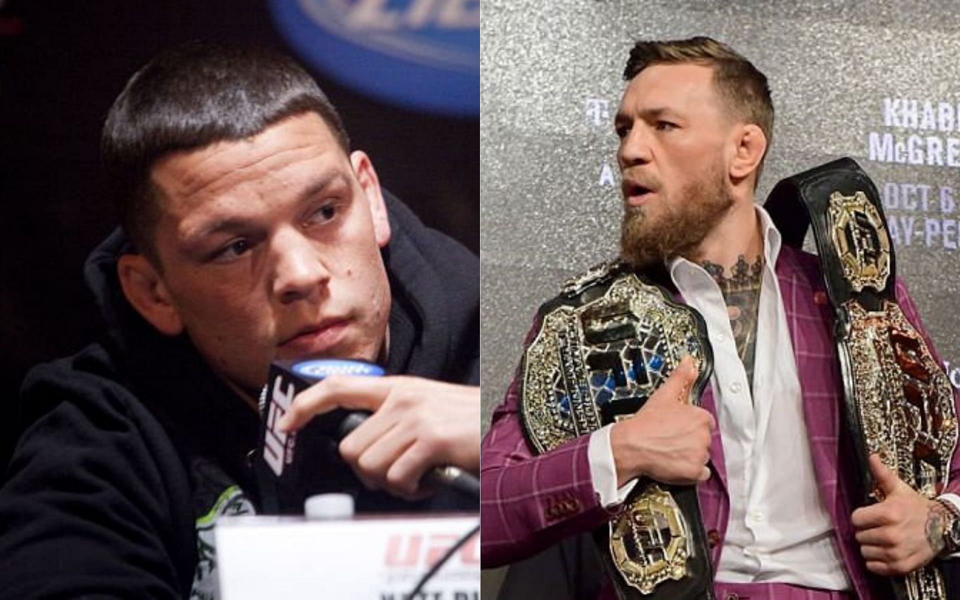Nate Diaz (left) and Conor McGregor (right)