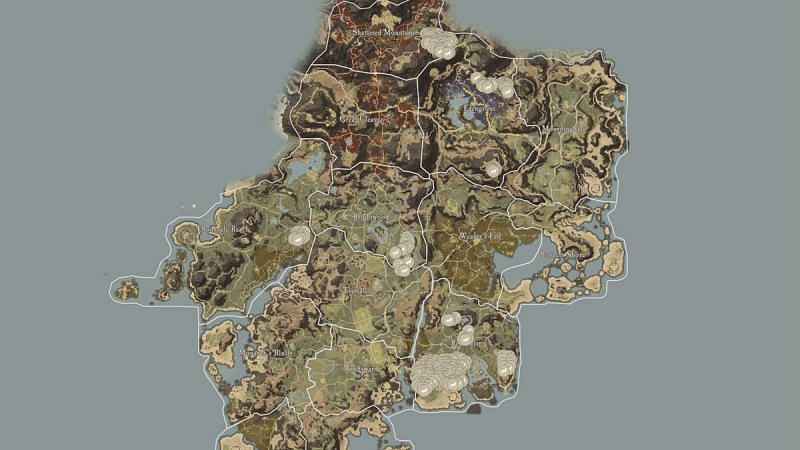 A map of Aeternum in New World. (Image via Amazon Games)