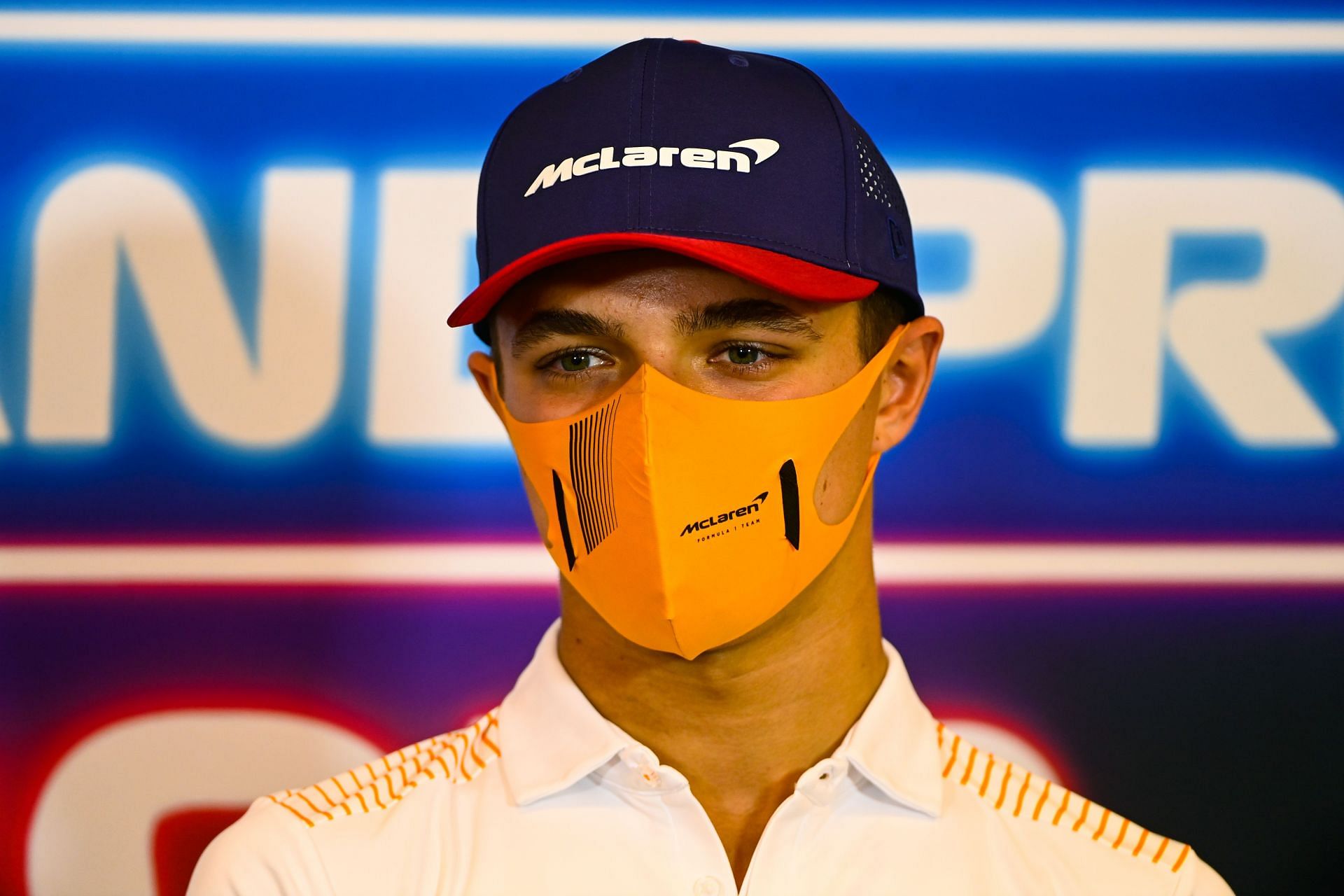 Lando Norris at the drivers press conference during 2021 USGP weekend in Austin, Texas. (Photo by Mark Sutton - Pool/Getty Images)