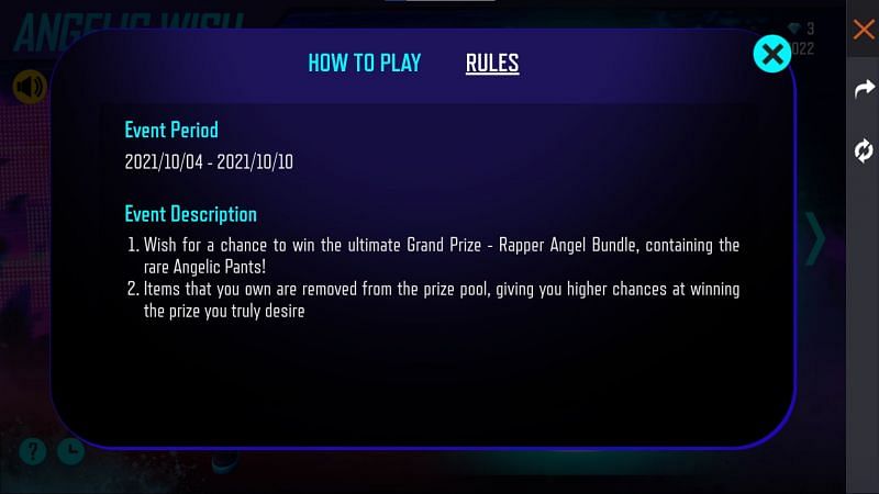 Here are the rules of this event in Free Fire (Image via Free Fire)