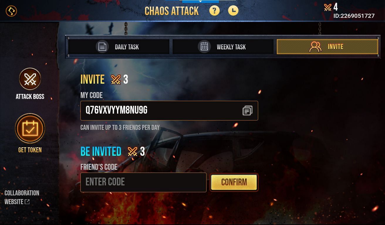 Inviting the friends will get the tokens (Image via Free Fire)