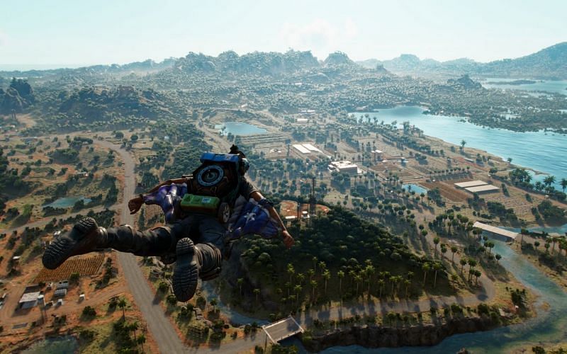 The wingsuit in Far Cry 6. (Image via Ubisoft)