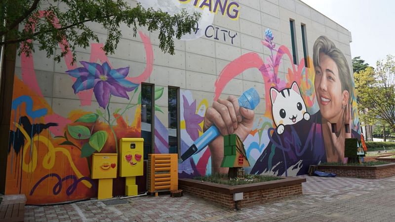 The mural of BTS&#039; leader RM in Goyang city (Image via The Korea Herald)