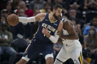 Valanciunas during New Orleans Pelicans v Utah Jazz