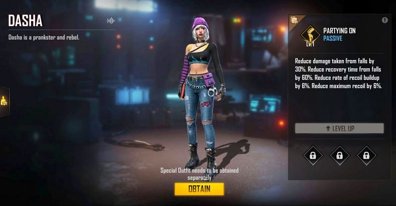 Dasha has an impact on multiple aspects of the game (Image via Free Fire)