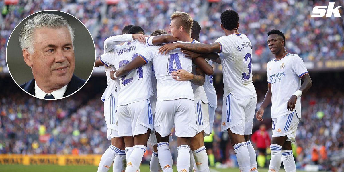Carlo Ancelotti (inset) has praised Real Madrid&#039;s performance in the 2-1 El Clasico victory over Barcelona