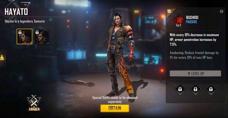 Hayato is used by many players in the character combinations (Image via Free Fire)