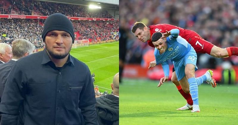 Khabib Nurmagomedov was backing Manchester City in their Premier League battle with Liverpool last night