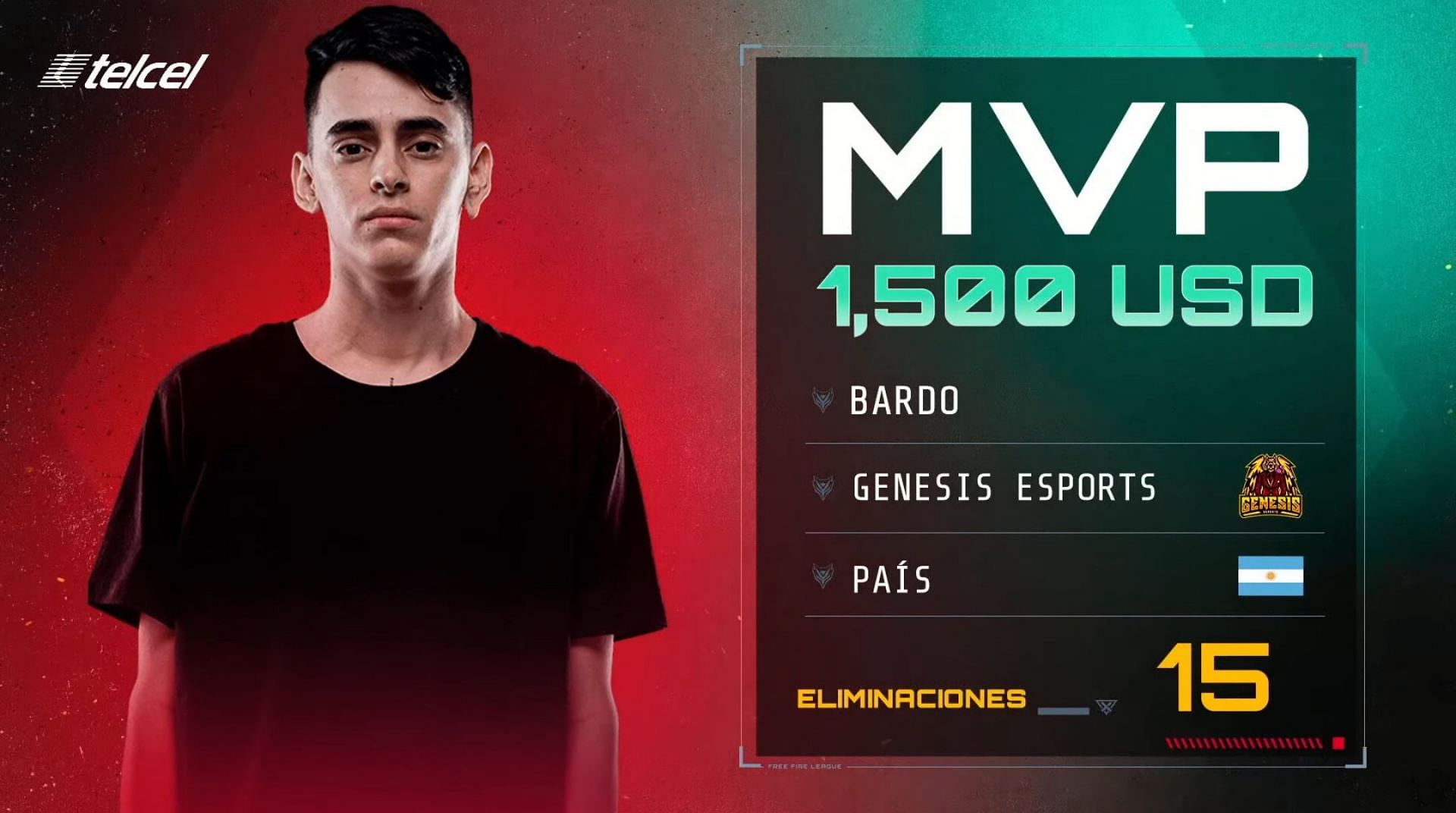 Bardo was the MVP of the Free Fire League Latinoamerica 2021 Closing finals