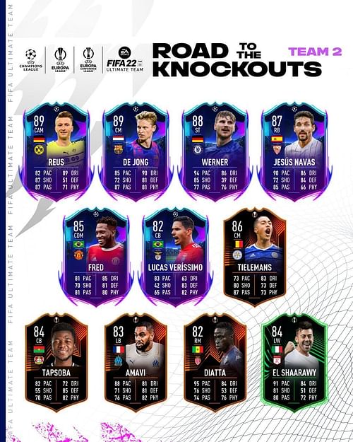 FIFA 22 RTTK team 2 cards. (Image via EA Sports)