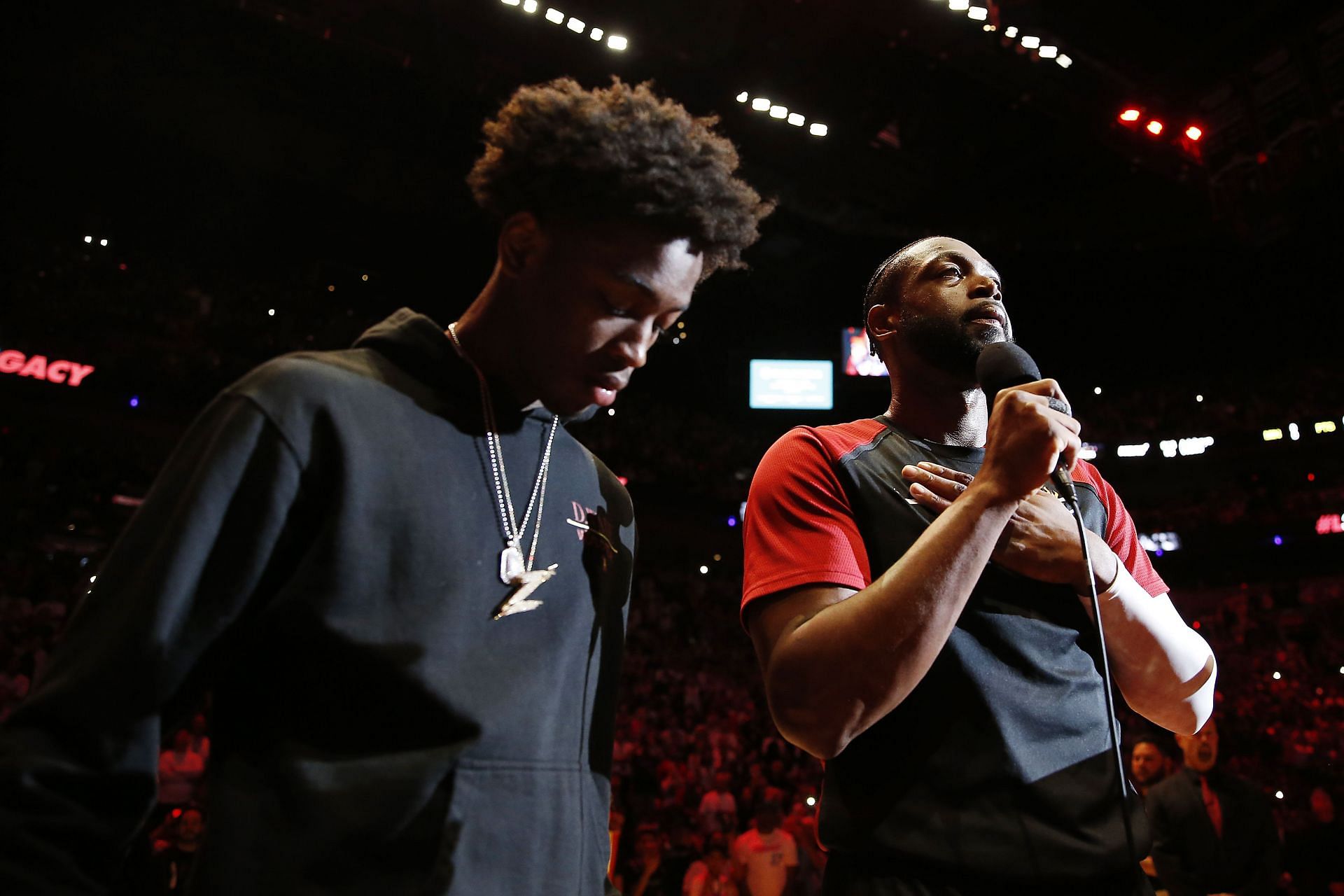 Miami Heat legend Dwyane Wade with his son Zaire