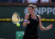 Karolina Pliskova in action at the BNP Paribas Open