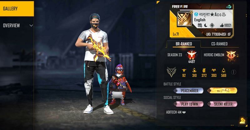 Ajjubhai's Free Fire ID number, stats, monthly earnings, and best