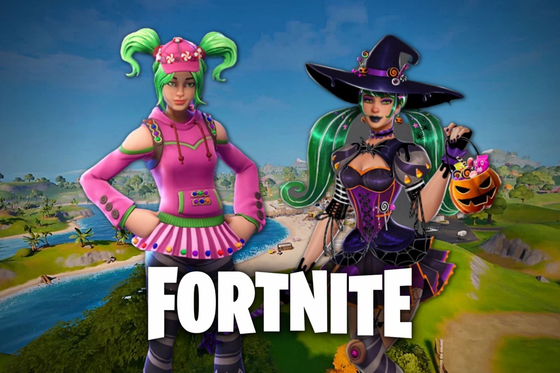 Zoey and Halloween Zoey outfits in Fortnite (Image via Sportskeeda)