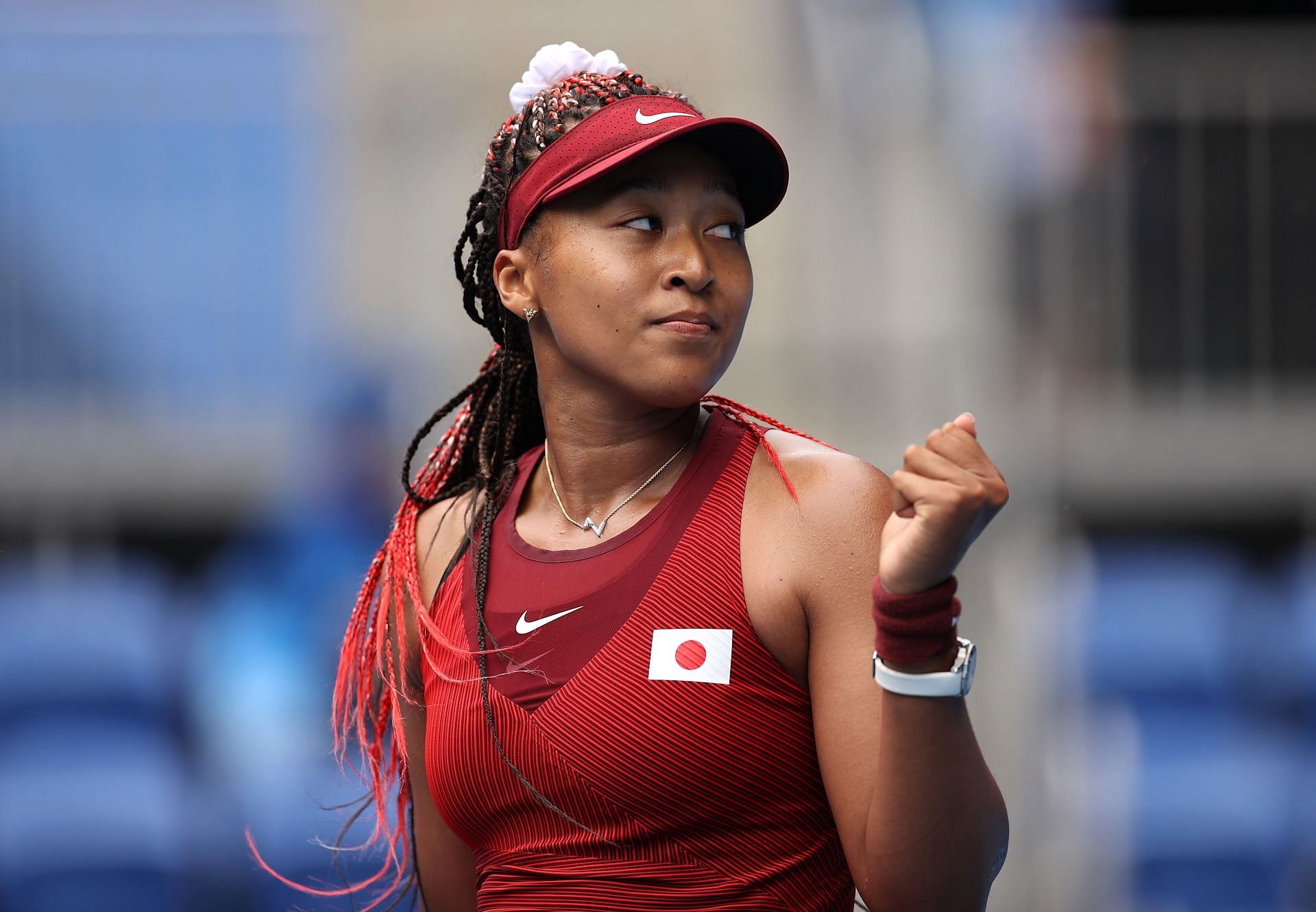 Naomi Osaka in action at the Tokyo Olympics