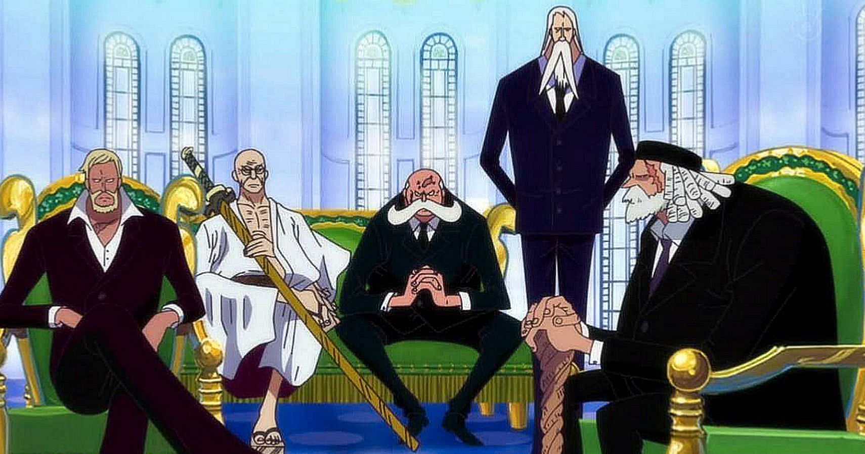 The Gorosei as seen in the One Piece anime. (Image via Toei Animation)