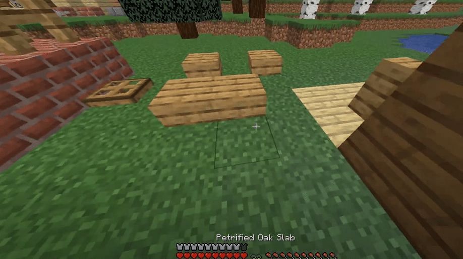 Petrified oak slabs are no longer obtainable in vanilla Minecraft (Image via Minecraft)