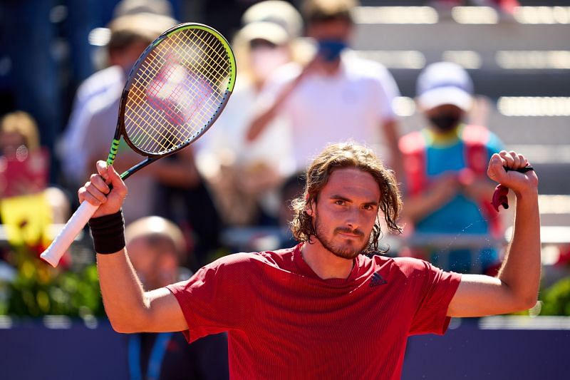 Tsitsipas at the 2021 Barcelona Open.