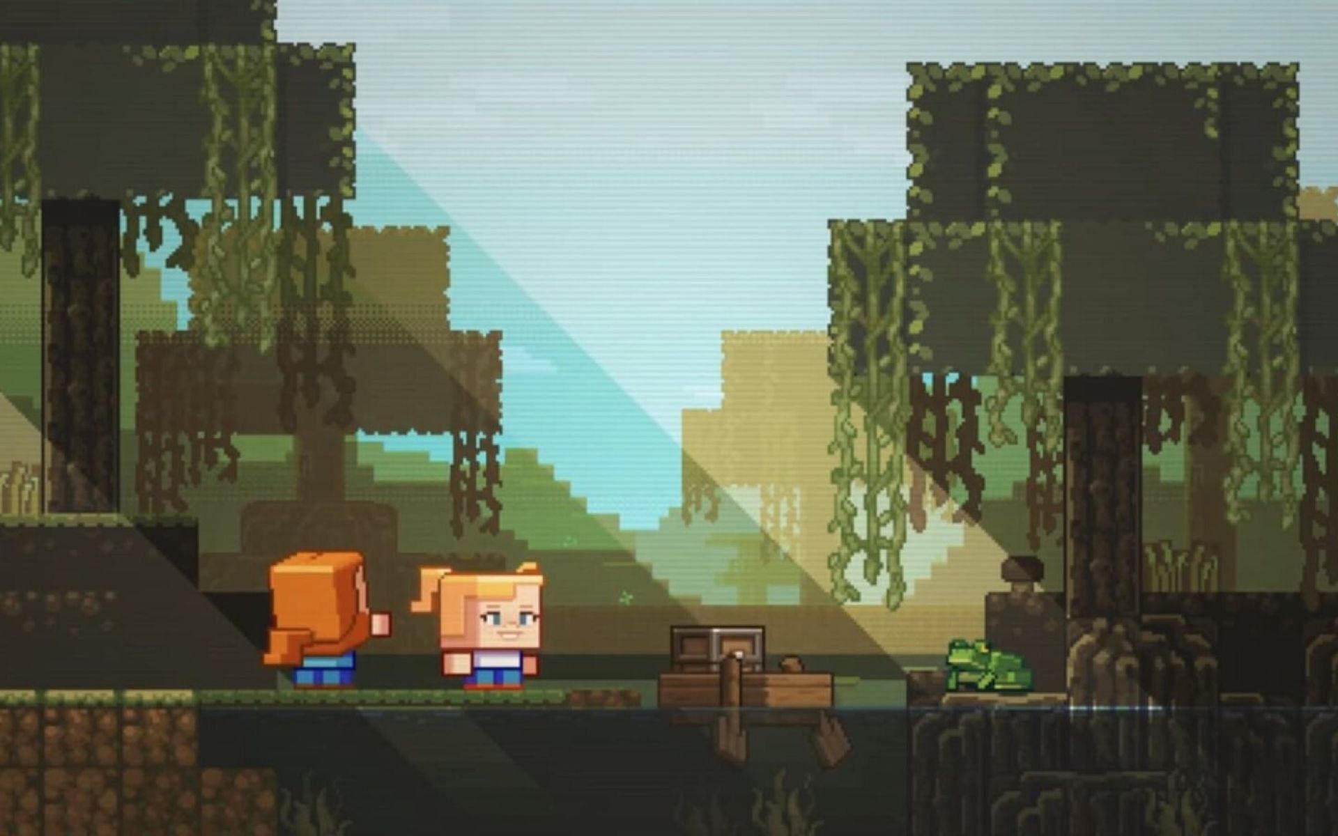 Карикатура на оживена мангрова гора в играта (Изображение чрез Minecraft)