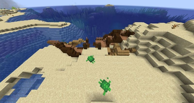 A shipwreck washed ashore (Image via Mojang)