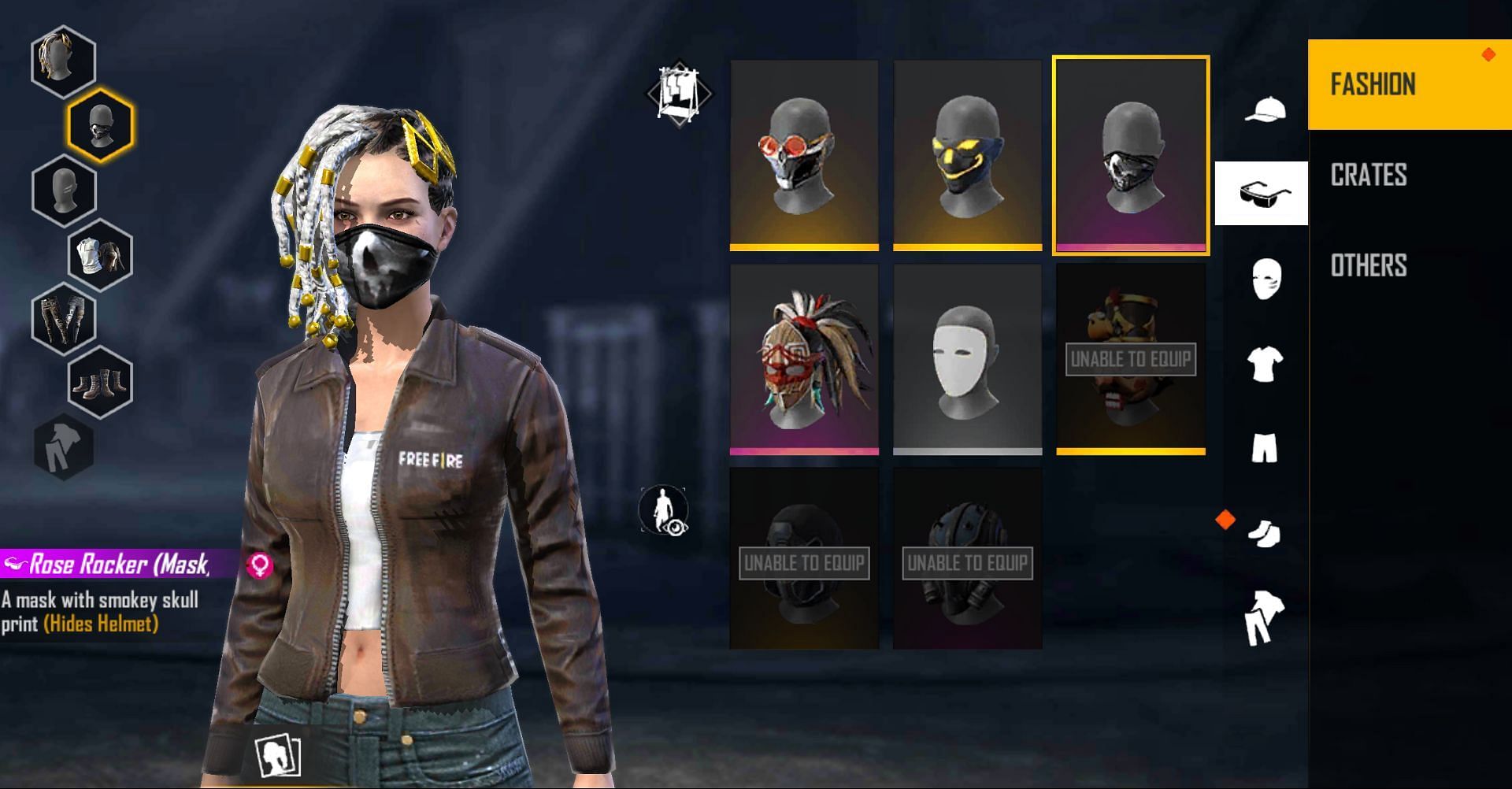 The Black Rose Rocker (Mask) is only for players on the Indonesia server (Image via Free Fire)