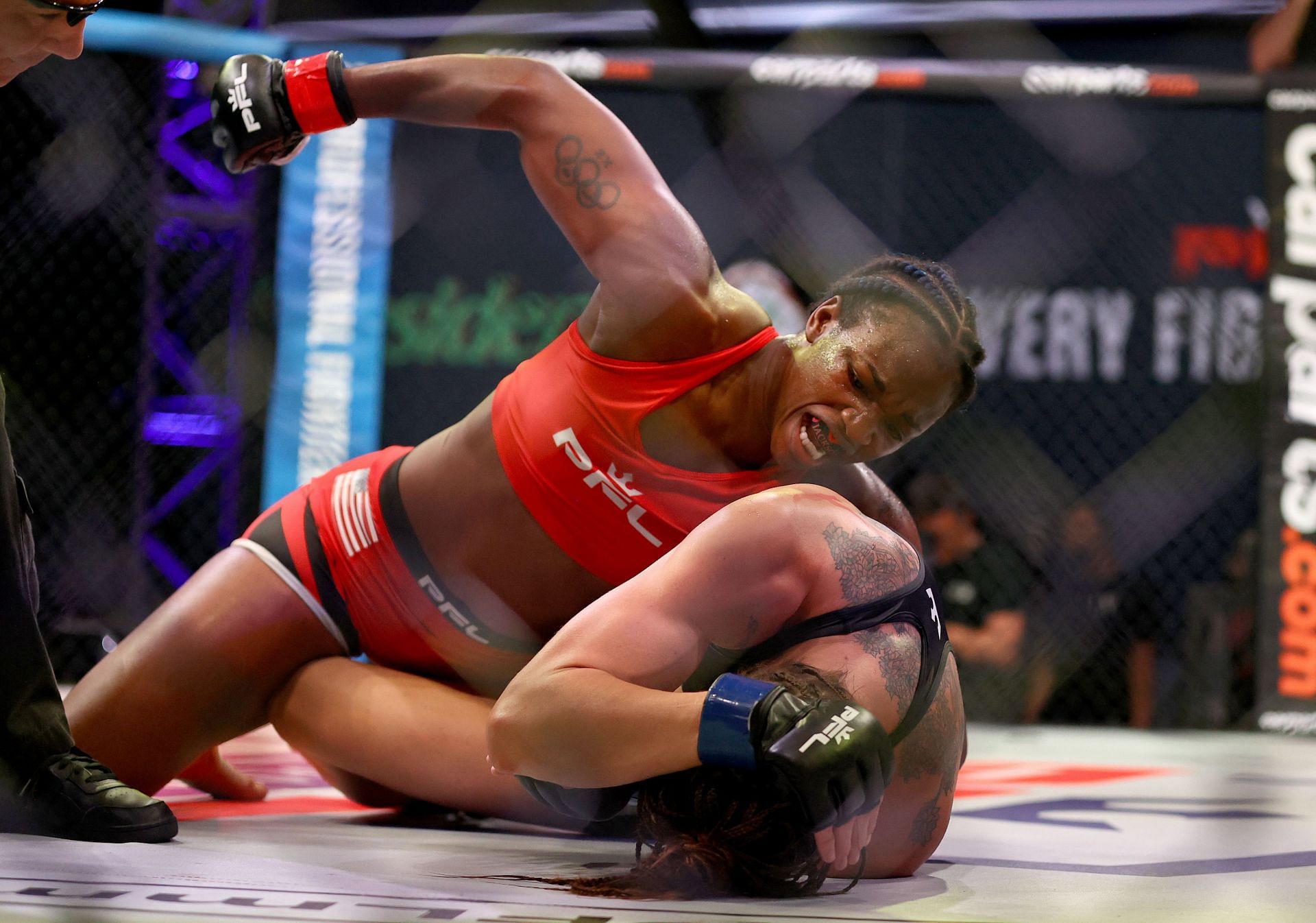 Claressa Shields defeated Brittney Elkin via TKO in her MMA debut.