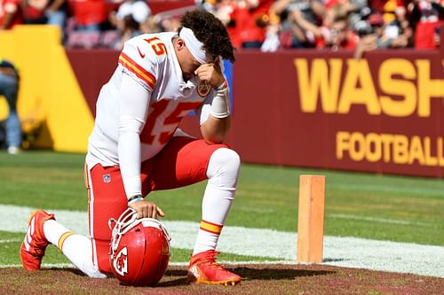 Kansas City Chiefs quarterback Patrick Mahomes threw his eighth interception in Week 6.