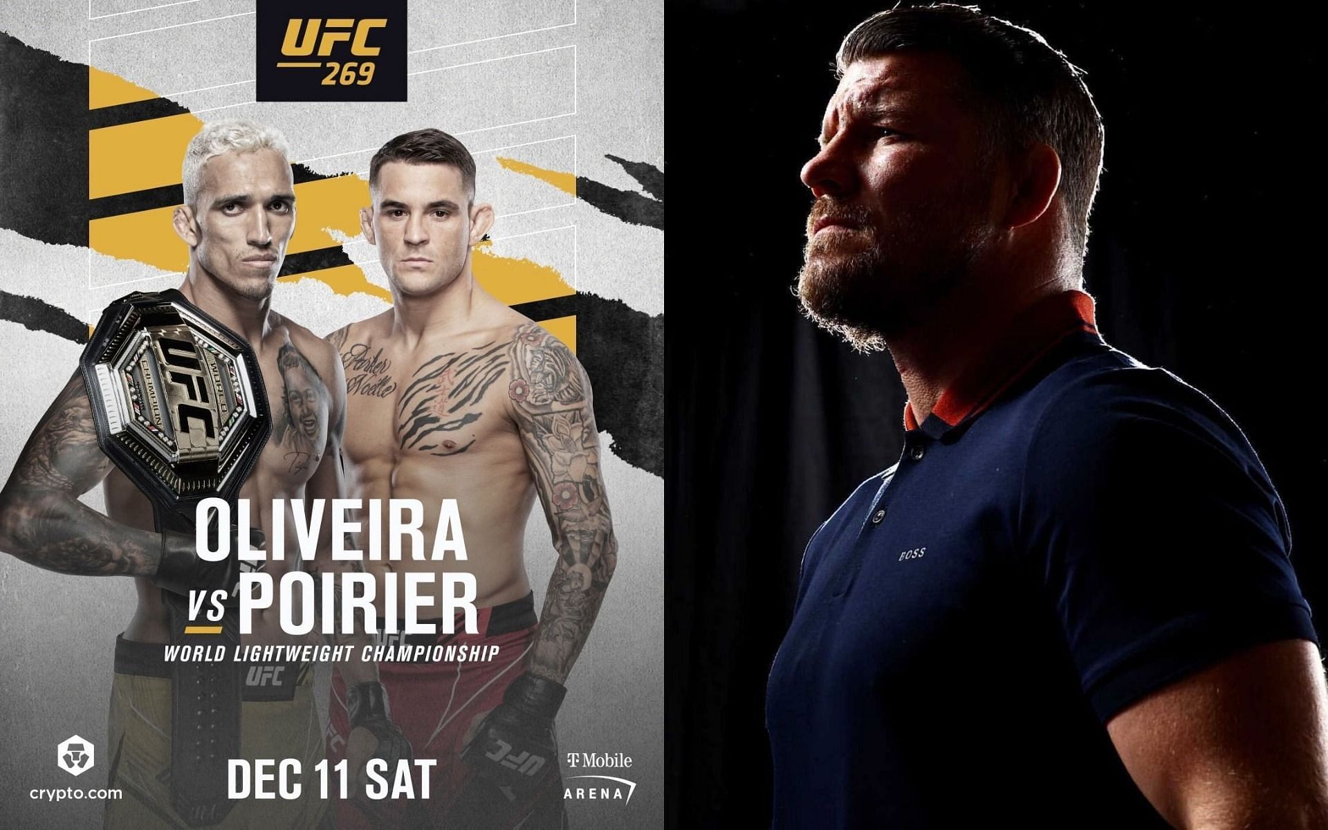 Charles Oliveira &amp; Dustin Poirier (left), Michael Bisping (right) [Images Courtesy: @ufc @mikebisping on Instagram]