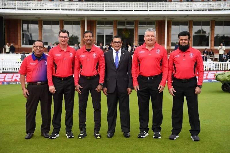 Match officials pose for a picture. Pic: ICC