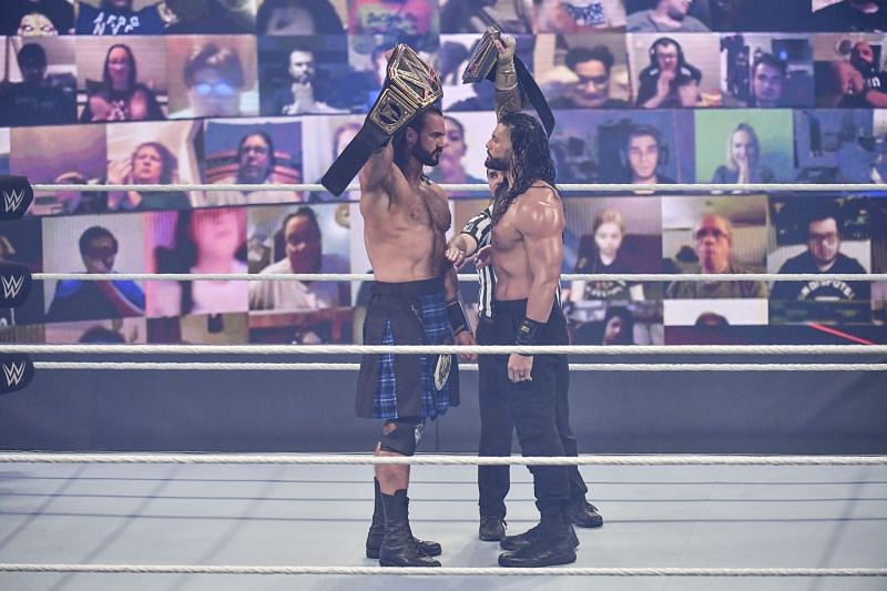 Roman Reigns and Drew McIntyre in WWE