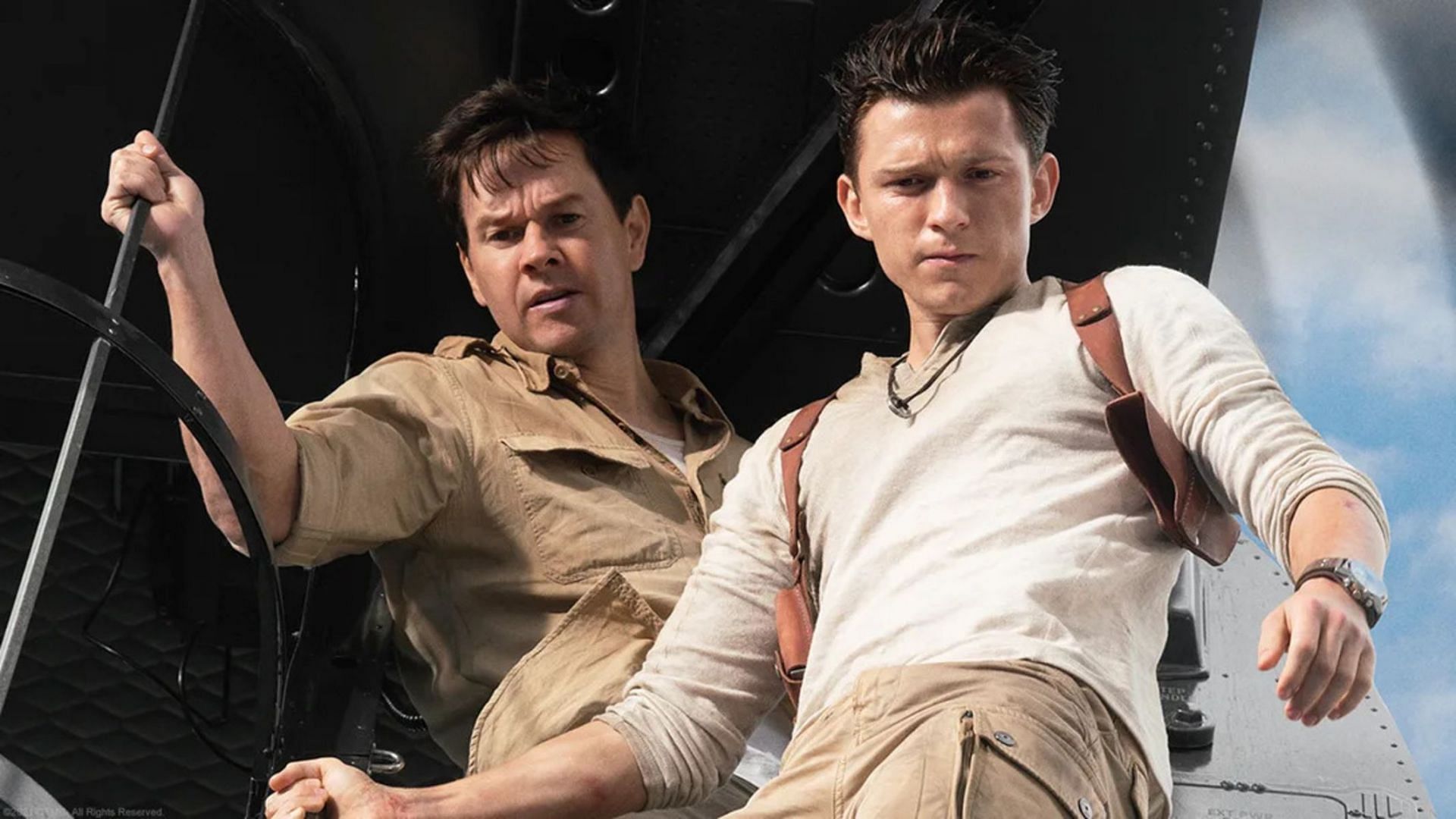Tom Holland as Nathan Drake and Mark Wahlberg as Sully (Image via Sony Pictures Entertainment)