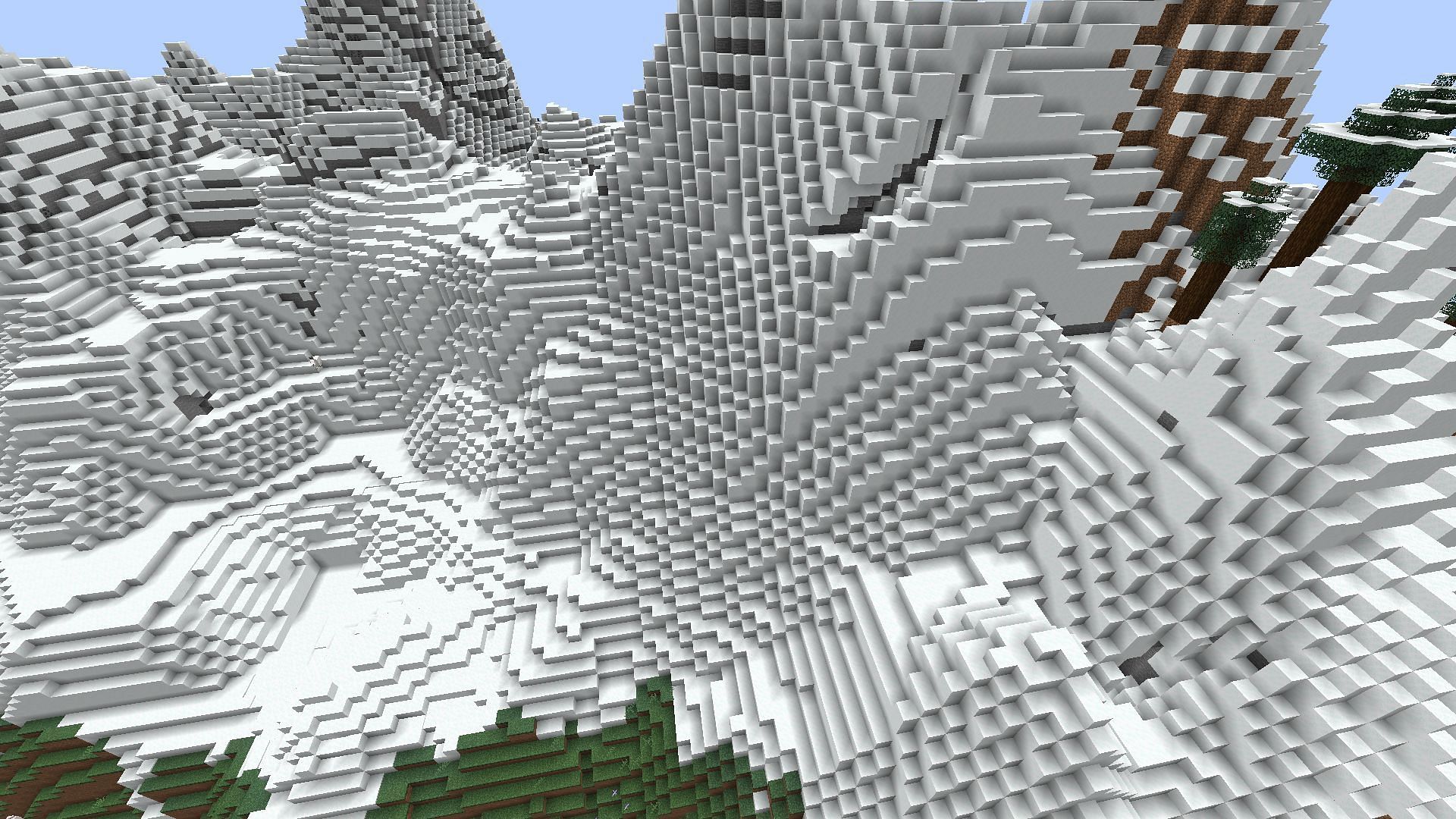 Bioma del pendio di neve nell'aggiornamento Minecraft 1.18 (Immagine tramite Minecraft Wiki)
