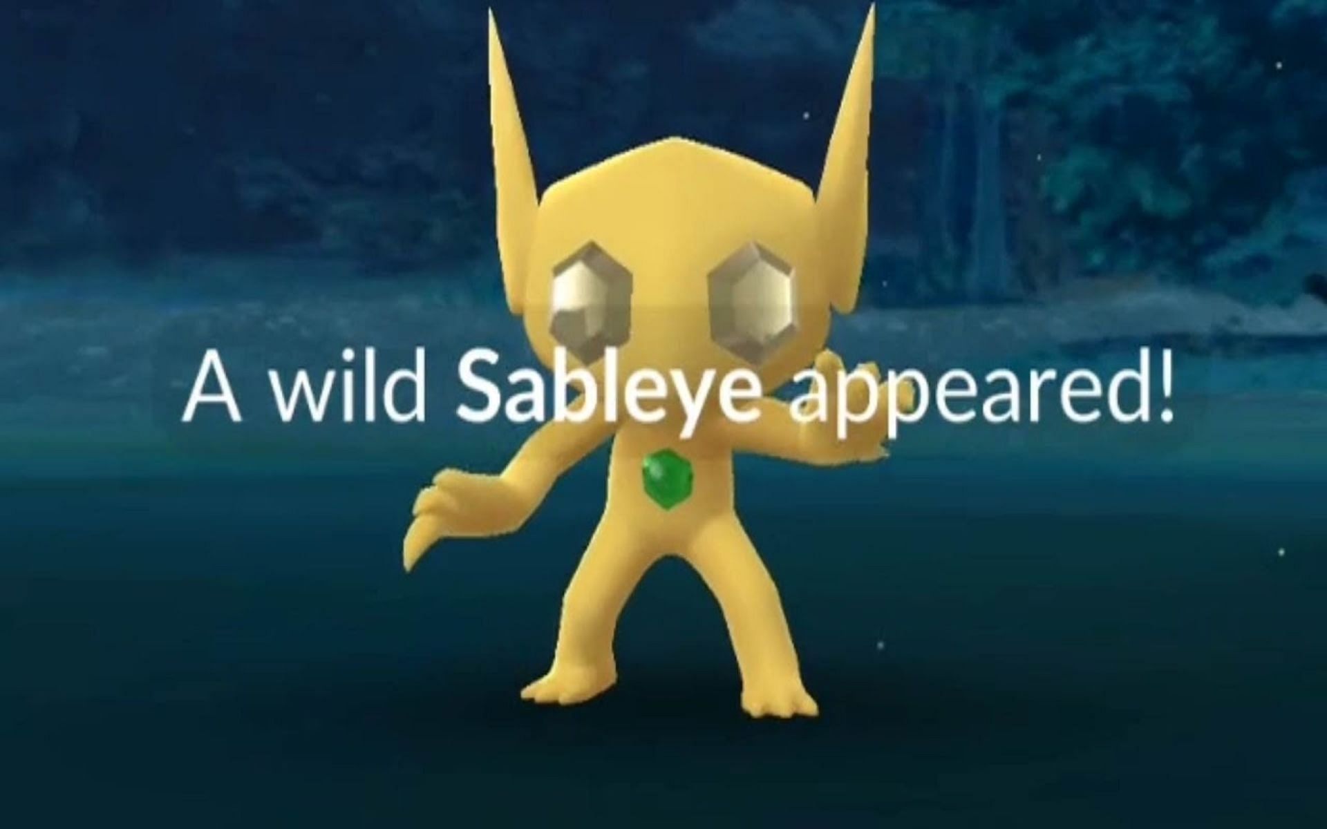 Shiny Sableye changes from purple to gold (Image via Niantic)