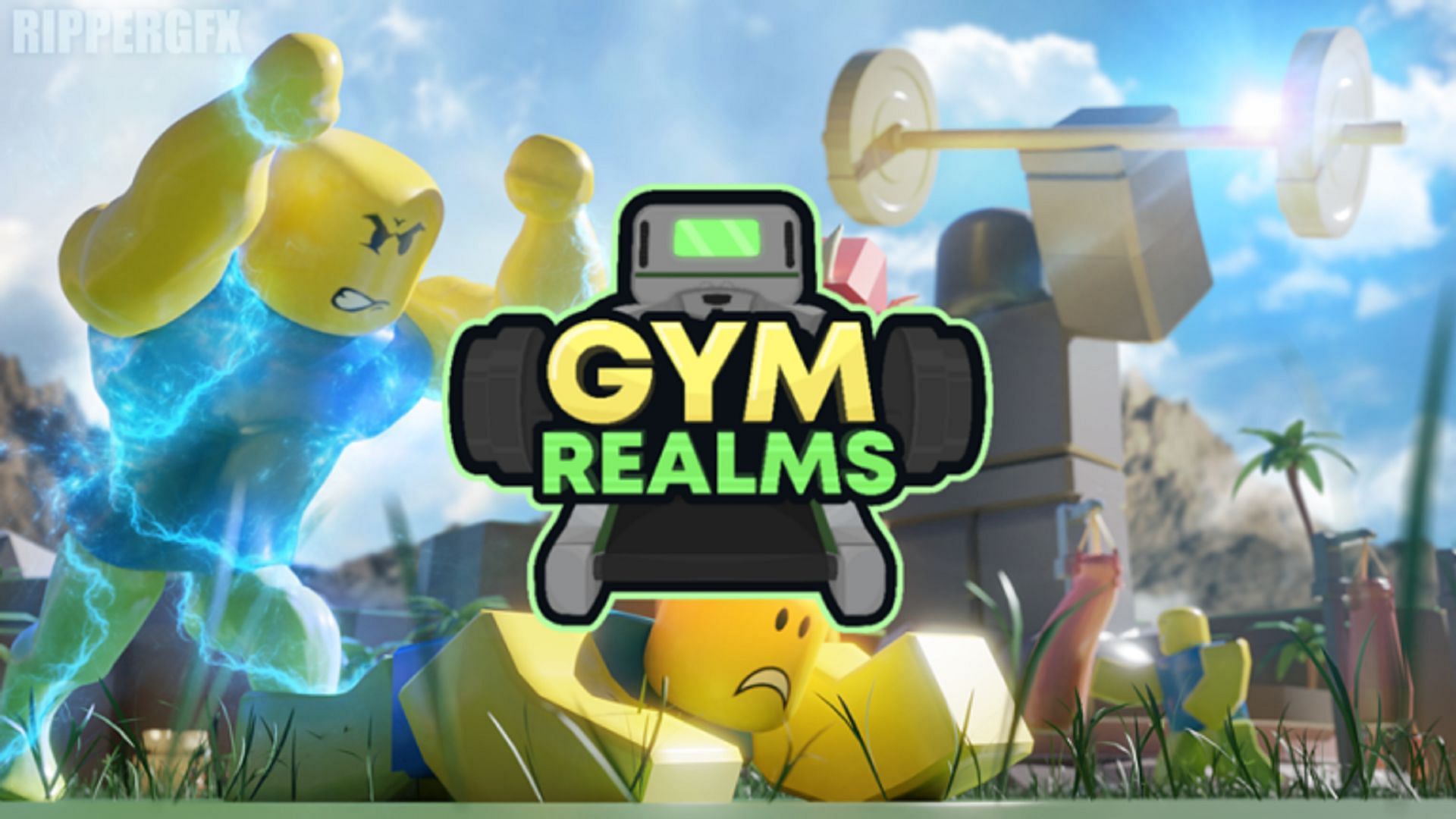 Get stronger and faster with Gym Realms codes (Image via Roblox)
