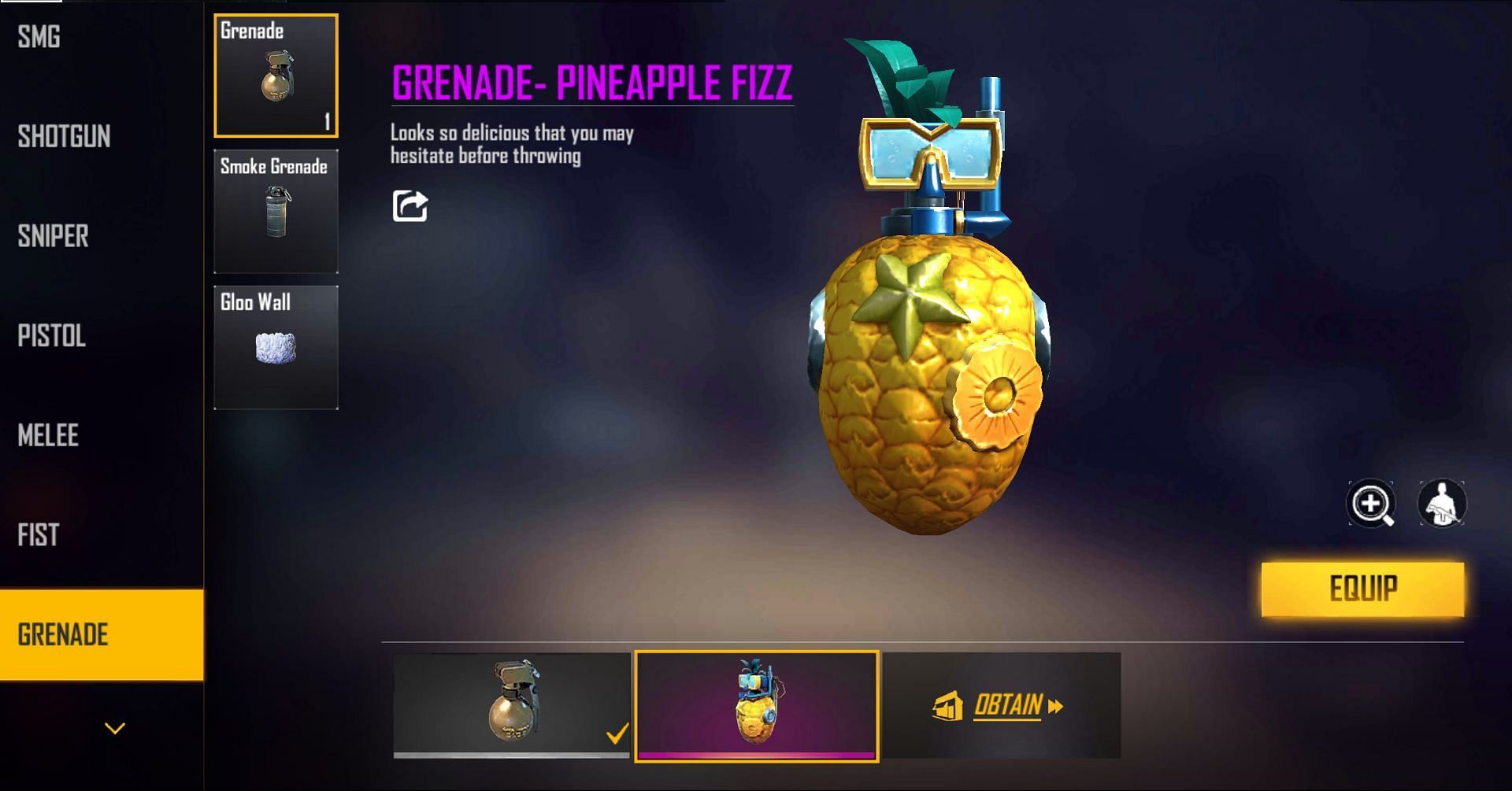 The exclusive grenade skin (Image via Free Fire)