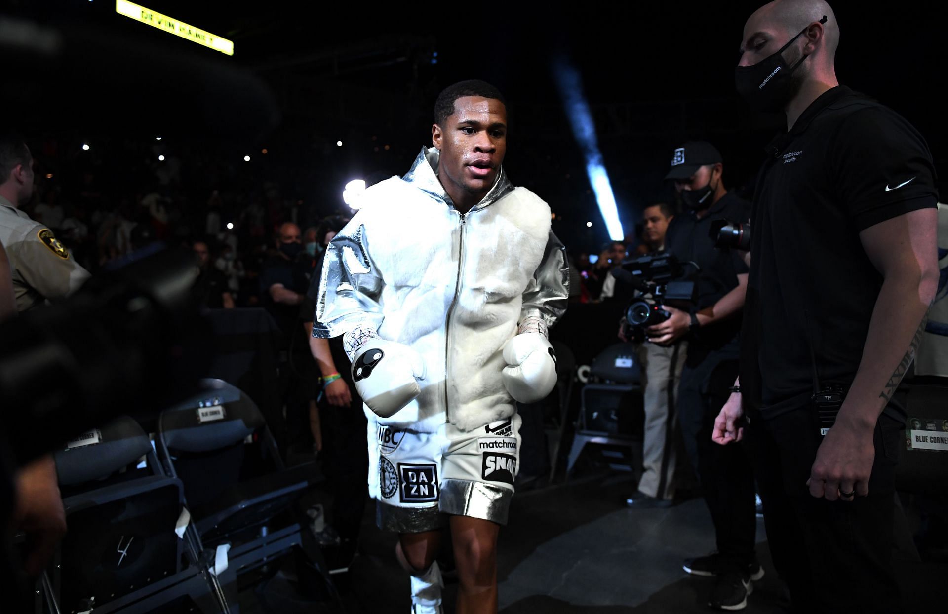 Devin Haney walking to the ring