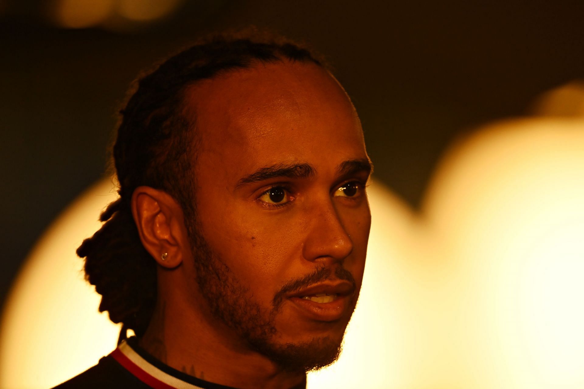 Lewis Hamiltonint the paddock durign the 2021 Qatar GP. (Photo by Clive Mason/Getty Images)