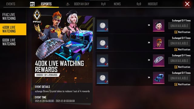 Free Fire redeem code for Indian server (29 November): Get free gloo ...