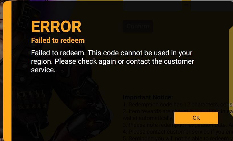 This error will show up (Image via Free Fire)