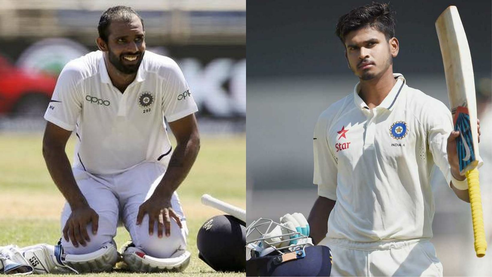 Hanuma Vihari (L) and Shreyas Iyer&#039;s career has gone in polar directions.