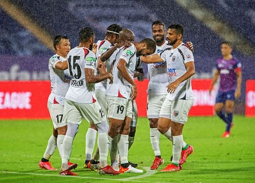 NorthEast United FC have already conceded 2 goals in their first game of the ISL season against Bengaluru FC. (Image: NorthEast United FC)