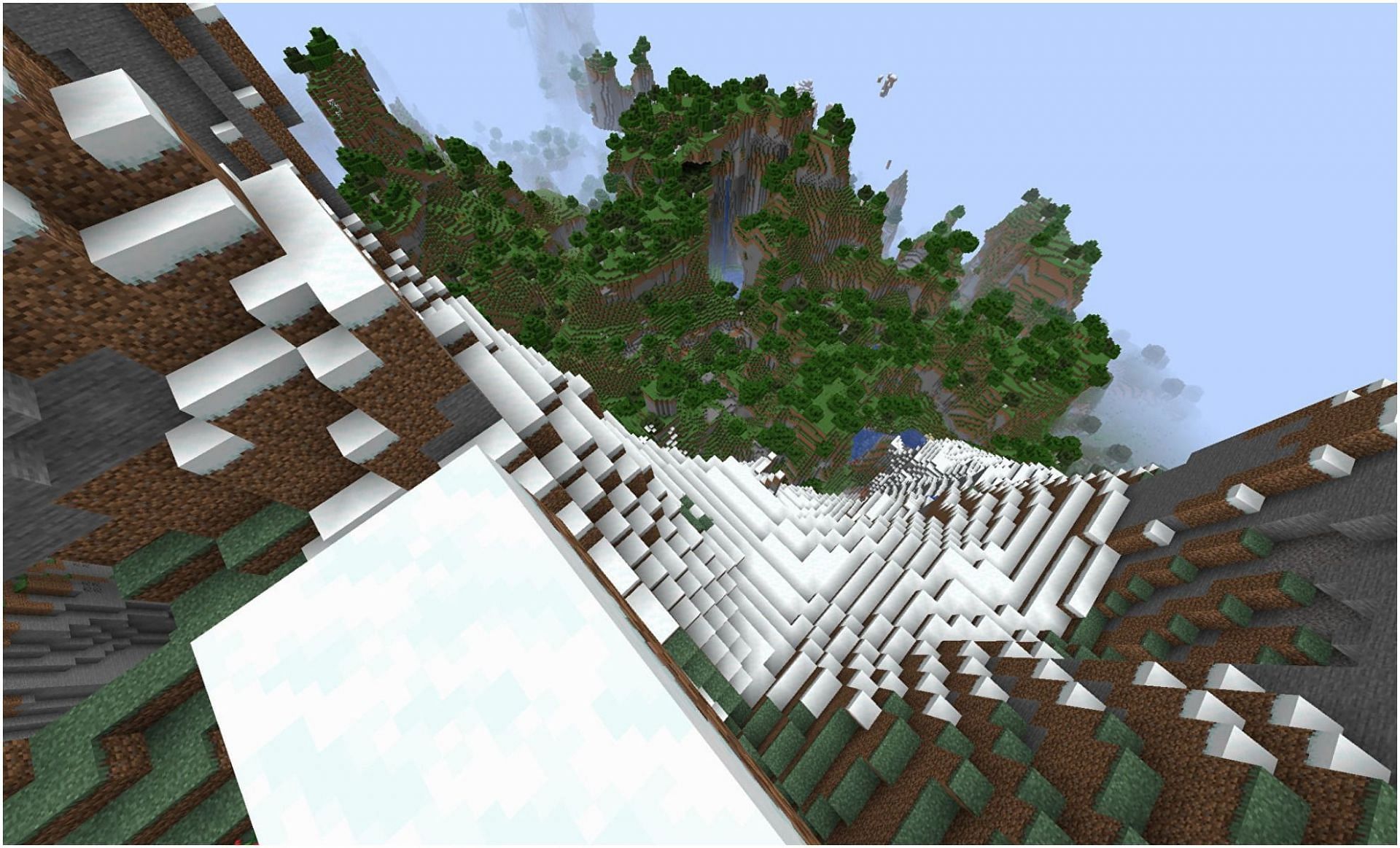 The new terrain generation system is interesting (Image via Minecraft)
